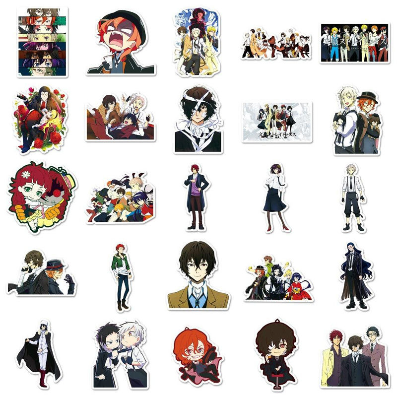 50 Stück Selbstklebende Anime Aufkleber Bungo Stray Dogs Dazai Osamu Manga Sticker von CHIC STUDIO in Multicolor - Bild 2