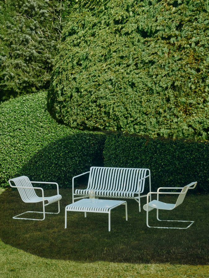 HAY Palissade Cantilever Lounge Chair Low in Weiß aus pulverbeschichtetem Stahl - Bild 2