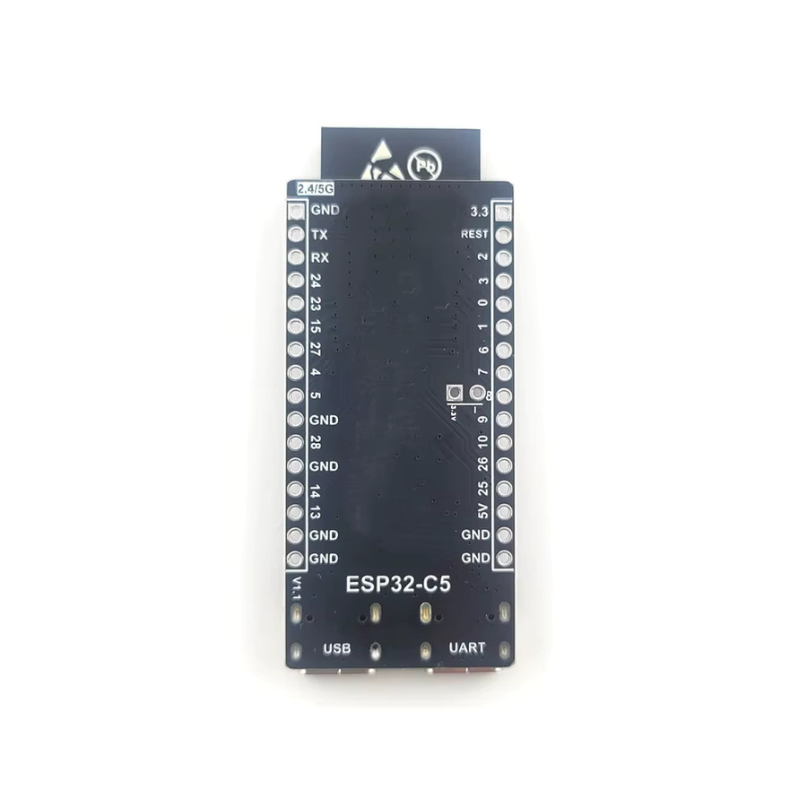 ESP32-C5-DevKitC-1 Entwicklungsboard mit Dual-Frequenz WiFi 6 (2,4 GHz und 5 GHz), 4 MB Flash, USB-C Anschluss und CH343, Schwarz - Bild 2