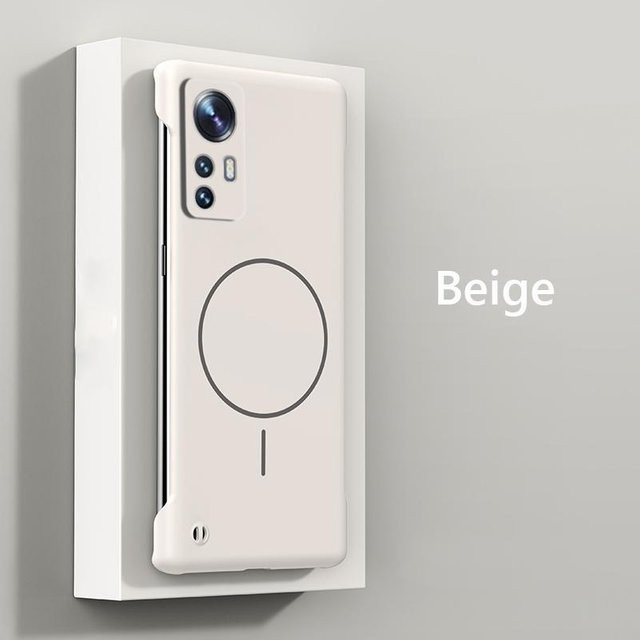 Rahmenlose magnetische kabellose Lade-Handyhülle für Xiaomi 12 und Xiaomi 12 Pro, Slim Hartrückabdeckung in Schwarz, Cyan, Beige, Grau und Pink - Bild 1