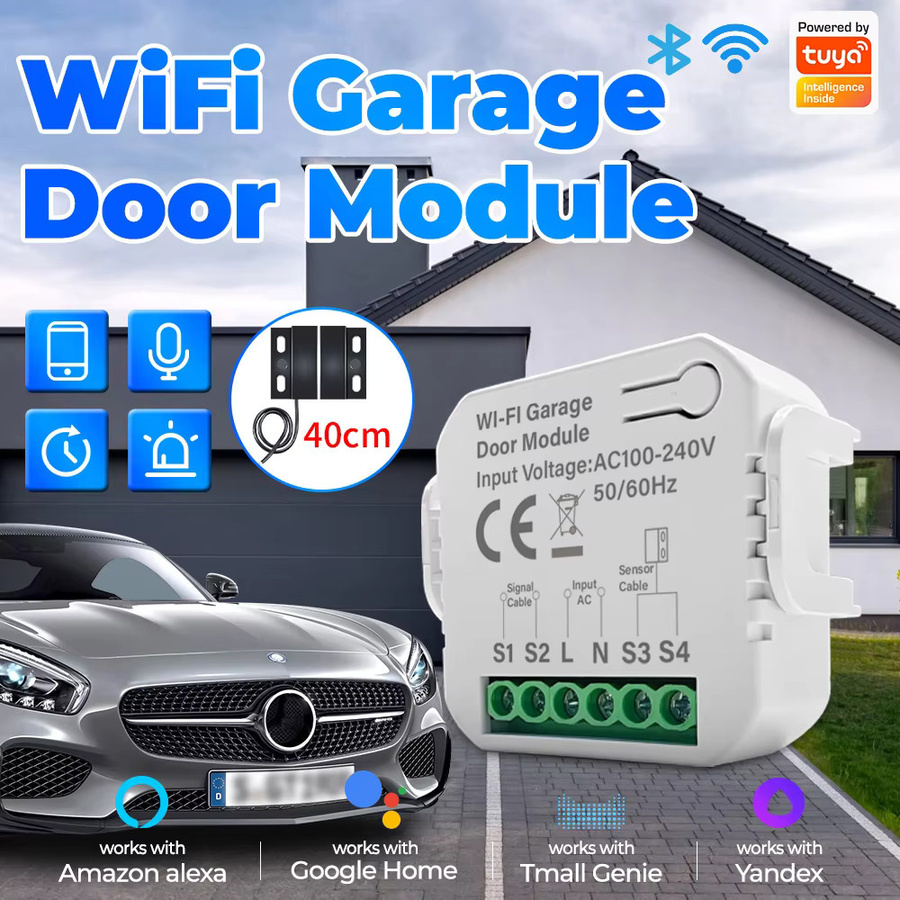 Tuya Smart WiFi Garagentor Schalter mit App-Steuerung und Fernbedienung für Alexa und Google Home, Weiß - Bild 3
