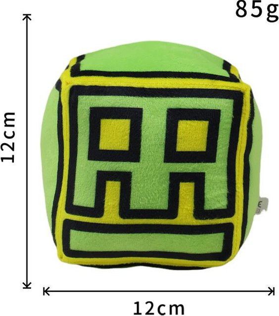 Bliboli Geometry Dash Geometrie Sprint Plüsch Spielzeug, Grün - Bild 1