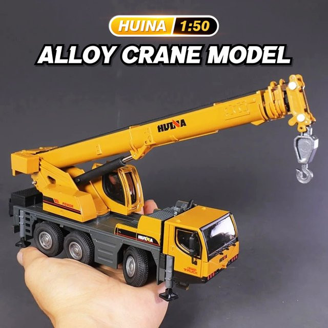 Huina Lange Arm Kran, Modell Auto, 1:50, Metall, ab 8 Jahren - Bild 1