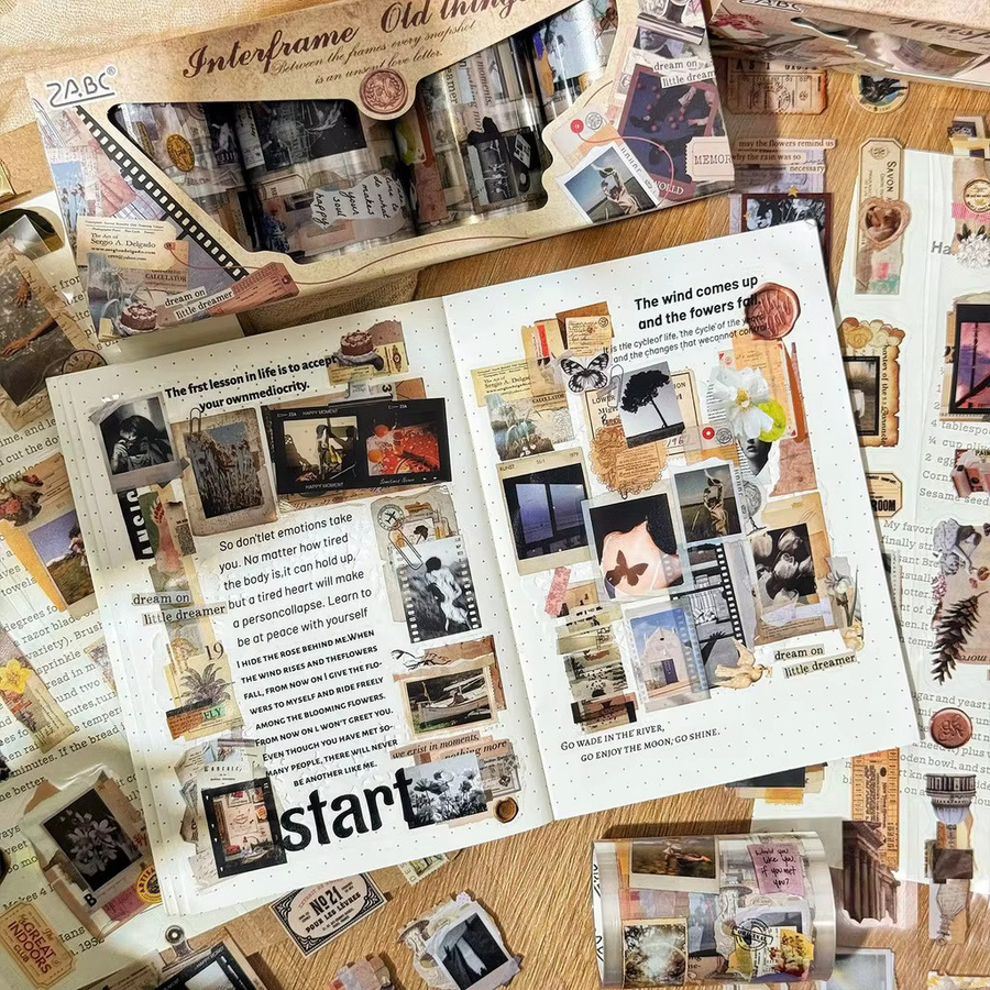 Journamm 4 Rollen Vintage-PET-Klebebänder in Multicolour für Bullet Journal, Basteln und DIY - Bild 3