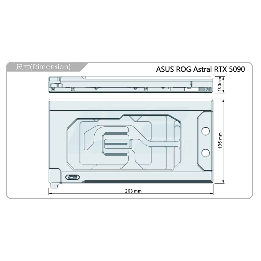 IceManCooler GPU-Wasserblock für ASUS ROG Astral GeForce RTX 5090 und 5090D in Schwarz inklusive Rückplatte und Wärmeleitpad - Bild 3