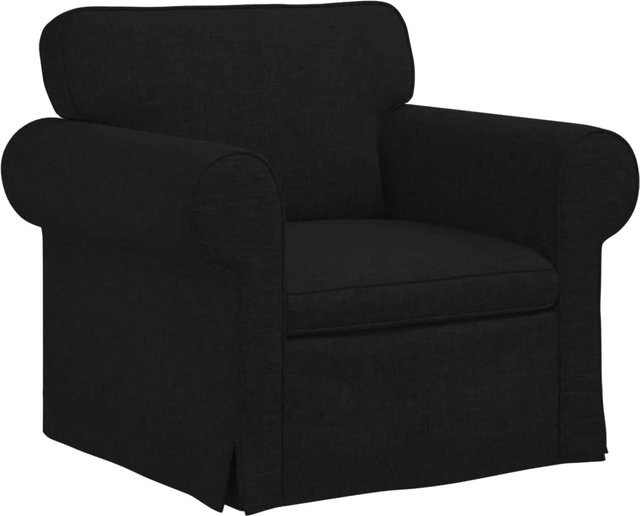 vidaXL Sofa in Schwarz mit modernem Design, Stoffbezug und Armlehnen, B/T/H: 215 x 82 x 80 cm - Bild 1