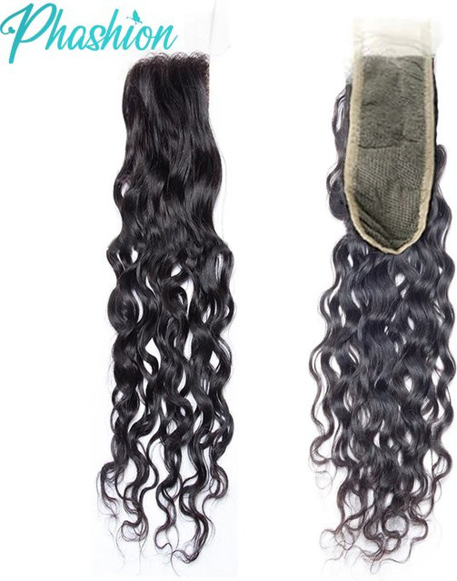 upermall Mode Kim K Wasser Welle Echthaar Perücke, 2x6 Schweizer Spitze, Transparent Frontal - Bild 1