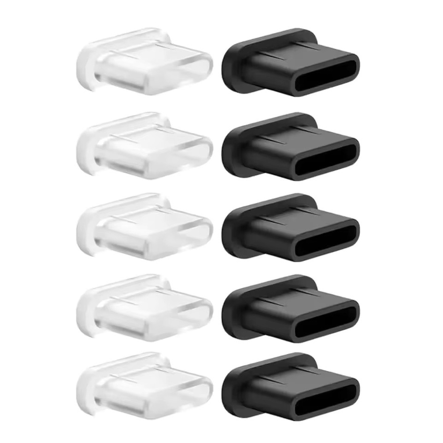 Silikon-Ladeanschlussschutz USB-C Staubschutz-Stopperkappe in Schwarz für iPhone 15 Plus/Pro Max, Xiaomi und Samsung-Geräte - Bild 5