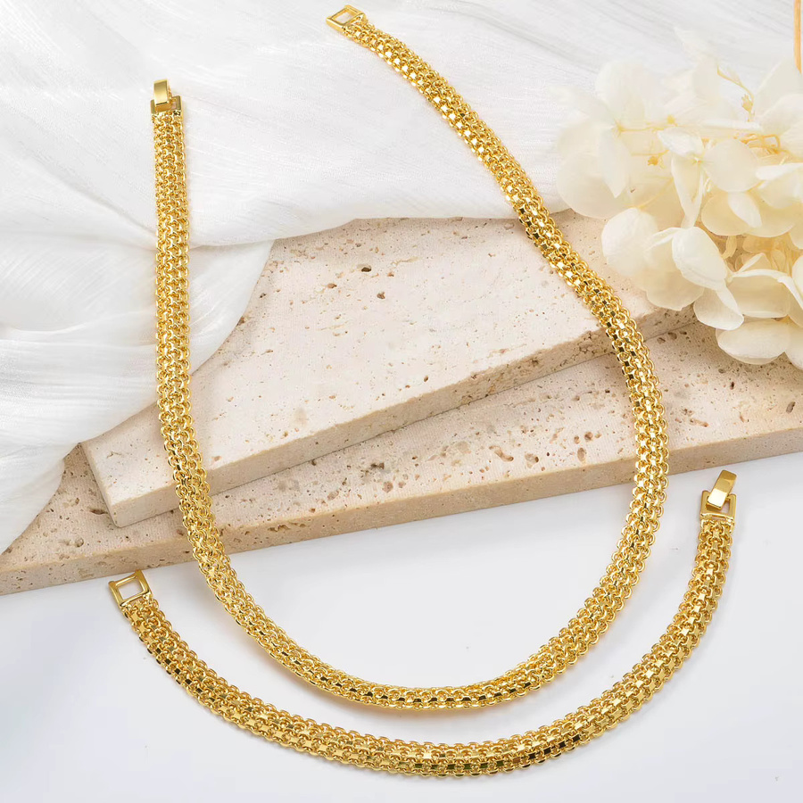 sny Schmuck Set, Halskette, Armband, 18k vergoldet, Gold, Damen - Bild 2