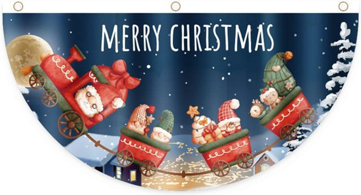 Tooarts Weihnachts-Wimpelkette aus Textil in Mehrfarbig für die Außen- und Innen Dekoration - Bild 1