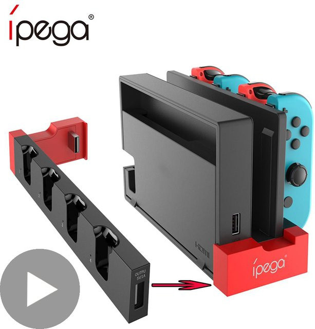 AyeBeau Ladestation für Nintendo Switch und Nintendo Switch OLED Joycon Controller in Schwarz - Bild 1