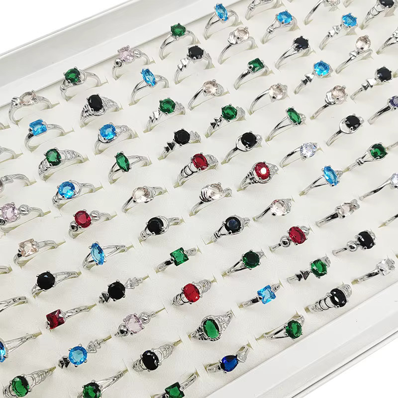 OWLMS Ringe, Edelstahl, Silber, Kristall, Damen - Bild 1