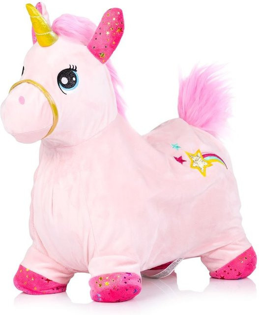 Chipolino Hüpfspielzeug Hüpftiere mit Musik, aufblasbar, Plüschbezug, rosa - Bild 1