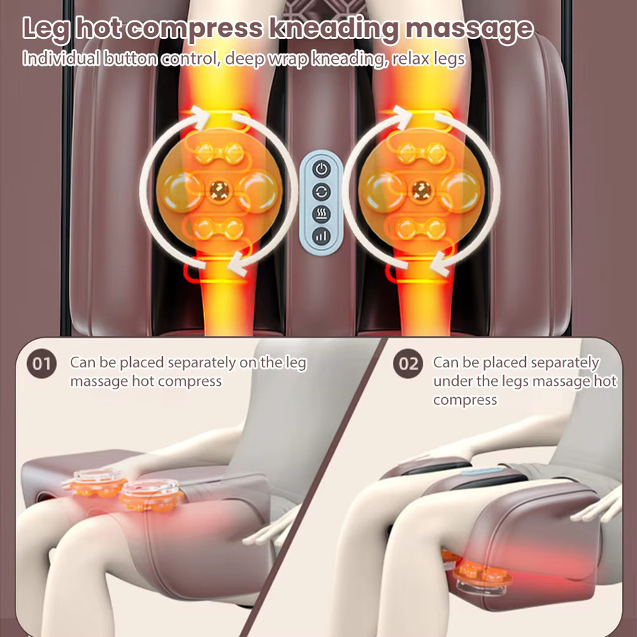 Lpnove Elektrische Massagematratze mit Vibrations- und Heizfunktion in Braun für Ganzkörpermassage von Nacken bis Füße - Bild 3