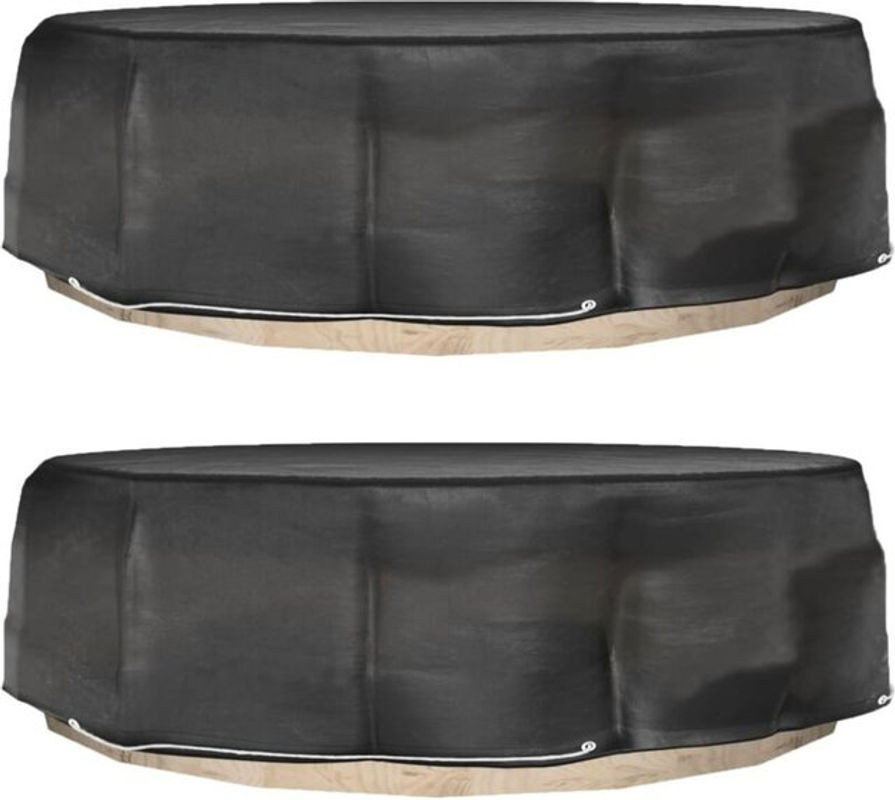 Vidaxl Abdeckungen für Lounge-Insel 2er Set Schwarz Durchmesser: 188 cm, Höhe: 50 cm - Bild 1