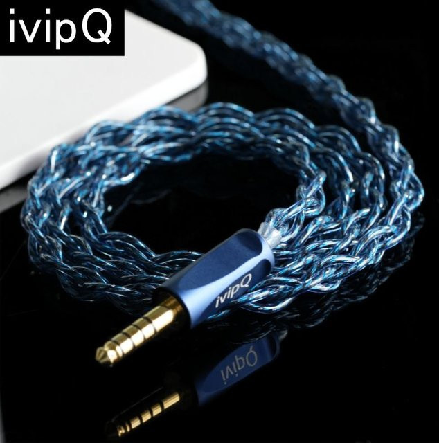 IvipQ-567 HIFI IEM-Kabel mit Litz-Struktur, symmetrisches Audiokabel in Blau für In-Ear-Monitore mit 0,78-2PIN MMCX und 3,5mm Klinke - Bild 1