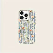 Gestreifte Gourmet-Handyhülle mit Lychee-Textur für Apple iPhone 11 12 13 14 15 16 17 Pro Max Plus in Multicolour, stoßfeste Schutzhülle - Bild 2