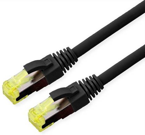 Roline RJ45 Patchkabel CAT 6a S/FTP Ethernet LAN Kabel Schwarz 1 m - Bild 1