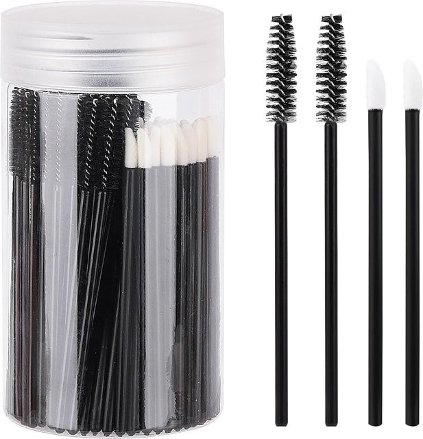 HUAZDS Spoolies Mascara-Stäbe und Lippenpinsel, 100 Stück, schwarz, Unisex - Bild 1