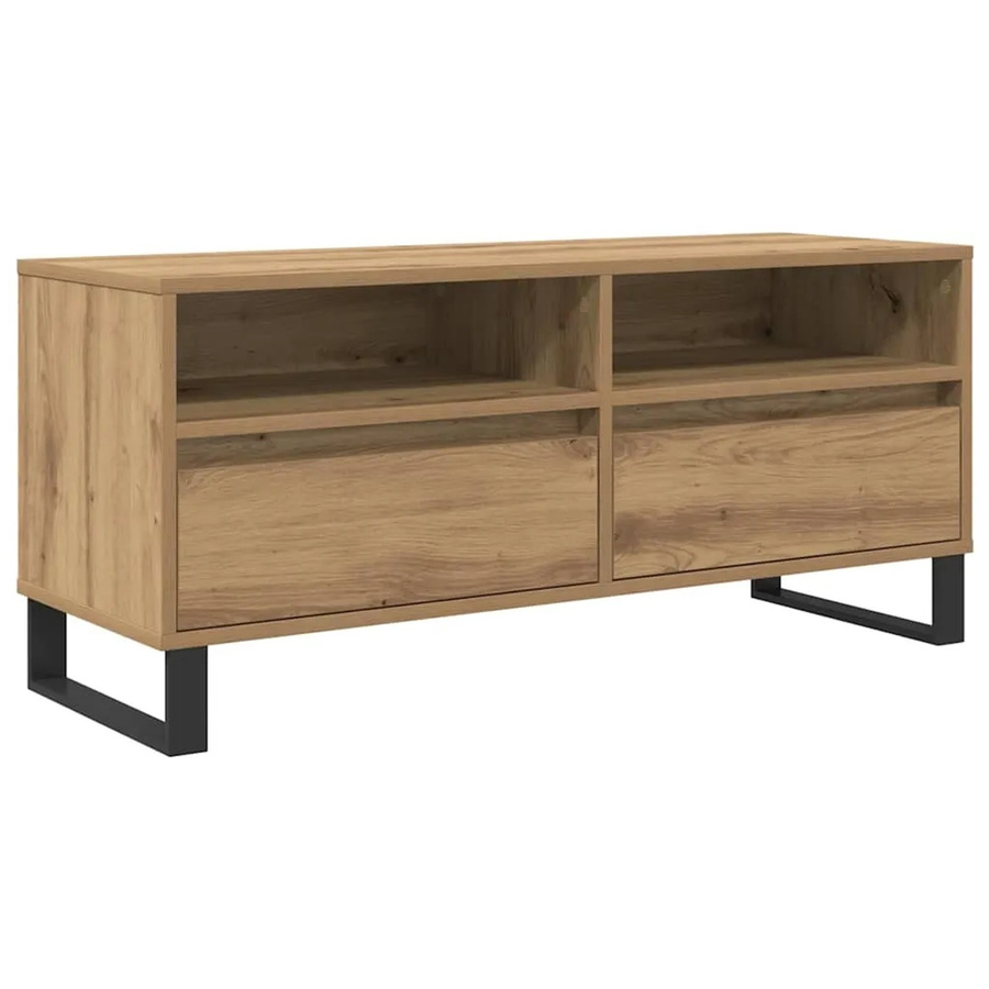 vidaXL TV-Schrank mit Schubladen in Artisan-Eiche, modern, Braun, B/T/H: 100 x 34,5 x 44,5 cm - Bild 2