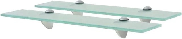 vidaXL Schweberegale aus gehärtetem Sicherheitsglas, 2er-Set, transparent, B: 50 cm, T: 20 cm - Bild 1