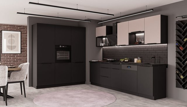 Einbauküche SIENA + ARONA LOFT Küchenzeile in Kaschmir mit mattem Finish - Bild 1