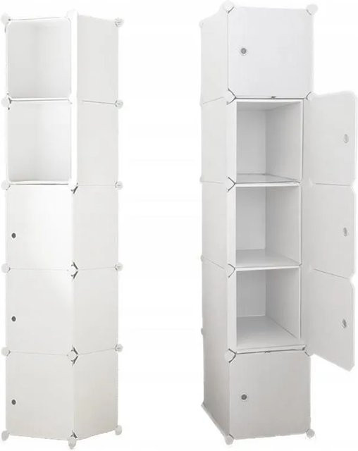 Rebiko Modularer Schrank mit 5 Regalböden in Weiß, B/T/H: 37,0 x 39,0 x 185,0 cm - Bild 1