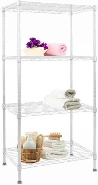 Karat Gitterregal Rocky aus Metall in Weiß mit 4 Böden, B/T/H: 55 x 35 x 110 cm - Bild 1