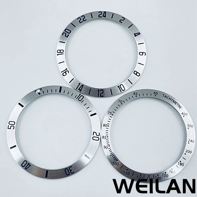 ANGLANG Uhrenzubehör Lünetteneinsatz, Aluminium, Silber, 38 mm - Bild 1