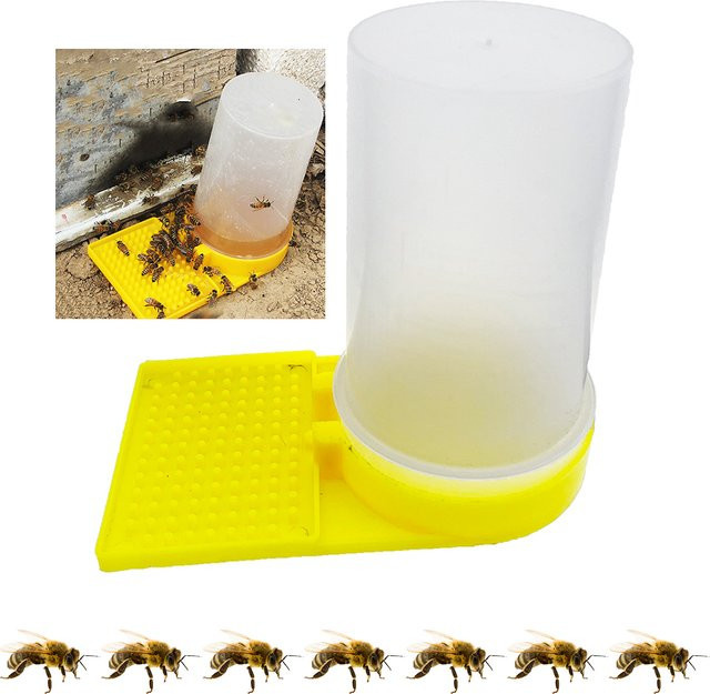 2 Stück Pledge Agro Honigbienenfütterer Gelb aus Kunststoff mit Anti-Ertrinkungs-Design für Honig und Sirup, 500 ml - Bild 1