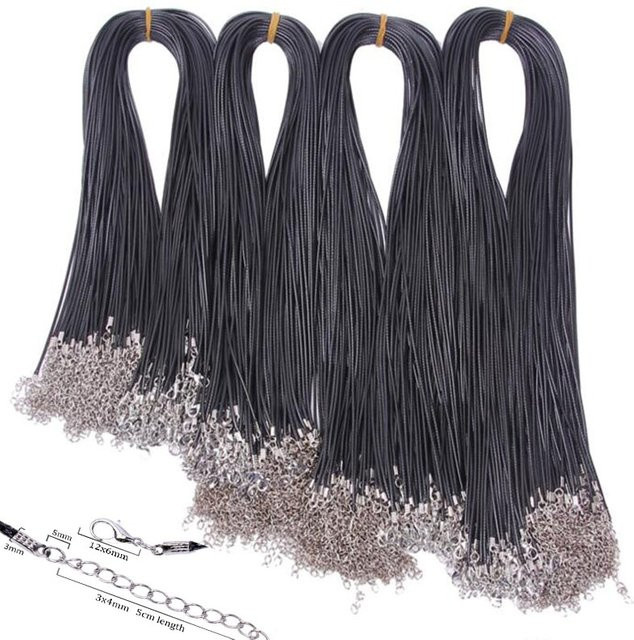 Halskettenschnur SUMOORL, schwarz, gewachst, Unisex - Bild 1