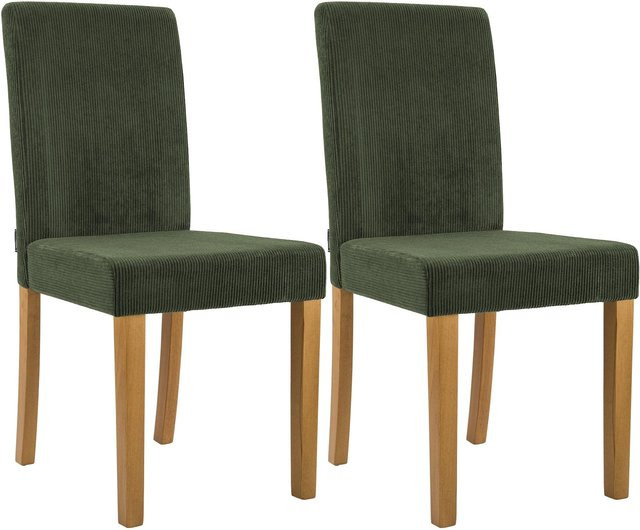 CLP Esszimmerstuhl 2er Set Ina gepolstert mit Cordbezug und Holzgestell - Bild 1