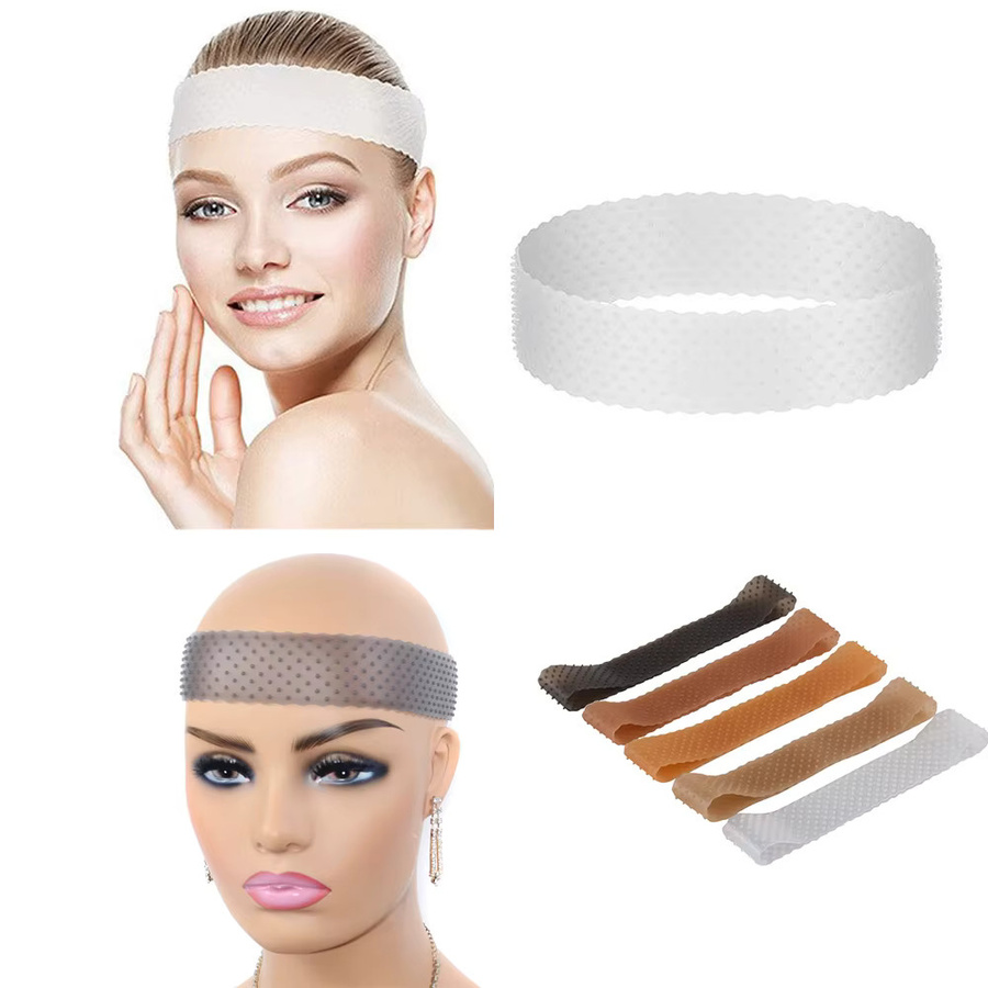 OLD STREET Silikon-Perückenband, elastisches Stirnband, Braun/Transparent/Schwarz/Beige - Bild 1