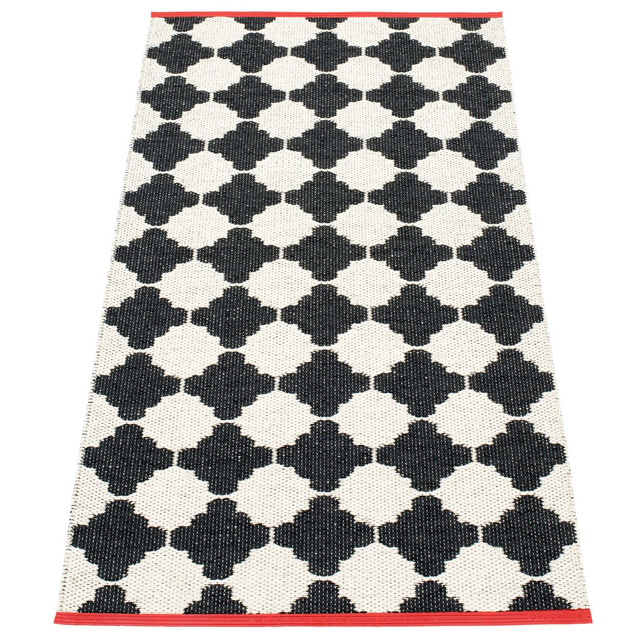 Pappelina Marre Wendeteppich Black/Vanilla Coral Stripe B/T: 70 x 150 cm - Bild 1