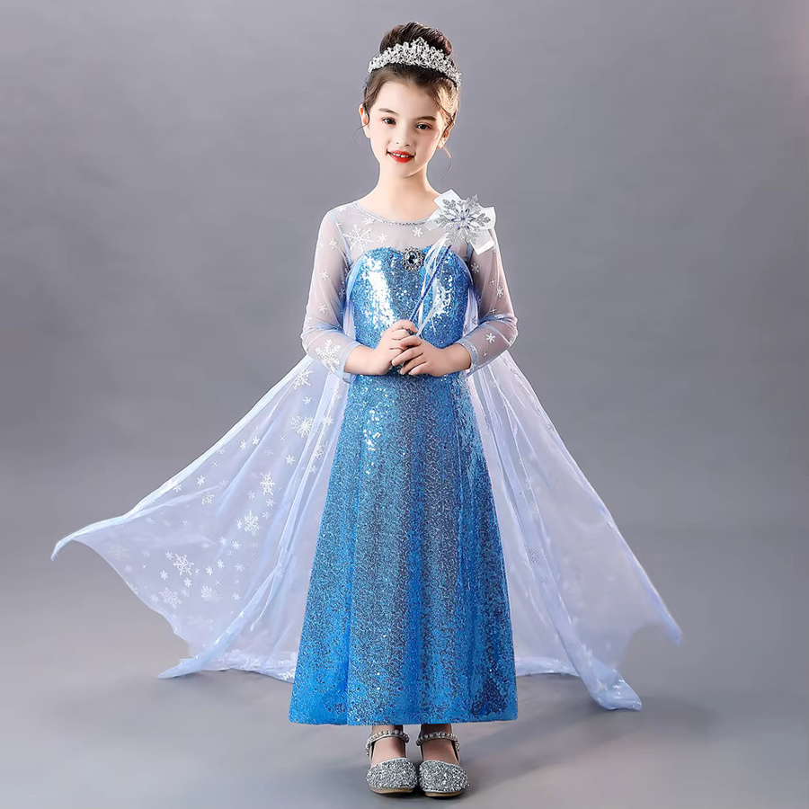 PAMABIBI Elsa Kleid, Prinzessin, Die Eiskönigin, Blau - Bild 2