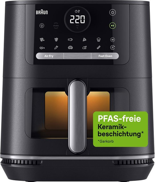 Braun MultiFry 5 Heißluftfritteuse HF 5055I BK in Schwarz mit Digitalanzeige und Timer - Bild 2