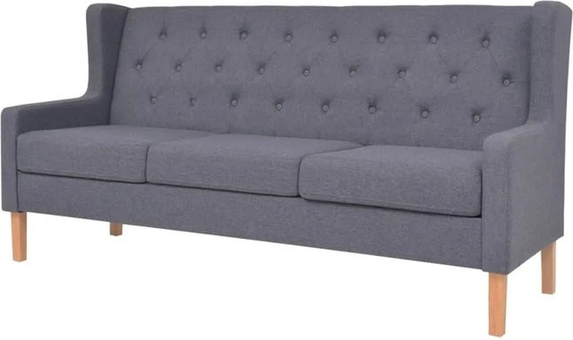 vidaXL 2-teiliges Sofa-Set im skandinavischen Design, 3-Sitzer und Sessel aus Stoff, Grau, B/T/H: 180 x 90 x 68 cm und 45 x 68 x 45 cm - Bild 1