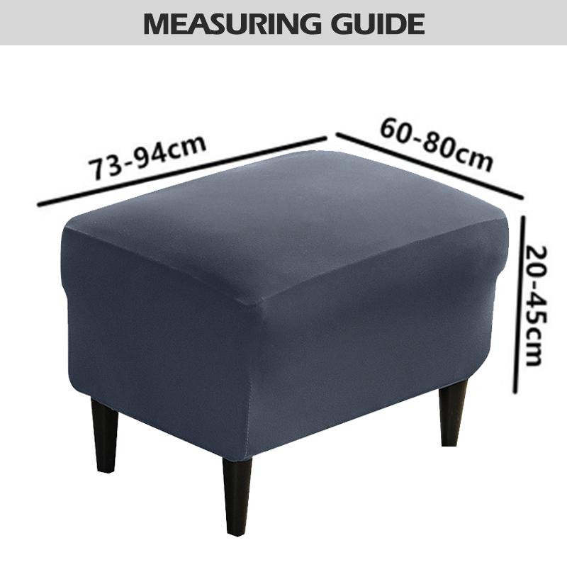 Yiran Furniture Elastischer Fußhockerbezug aus Polyester in Lichtgrau - Bild 3