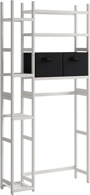 Vicco Toilettenregal Bilbao Weiß mit 2 Vliesschubladen, B/T/H: 78,5 x 23,5 x 163 cm - Bild 1