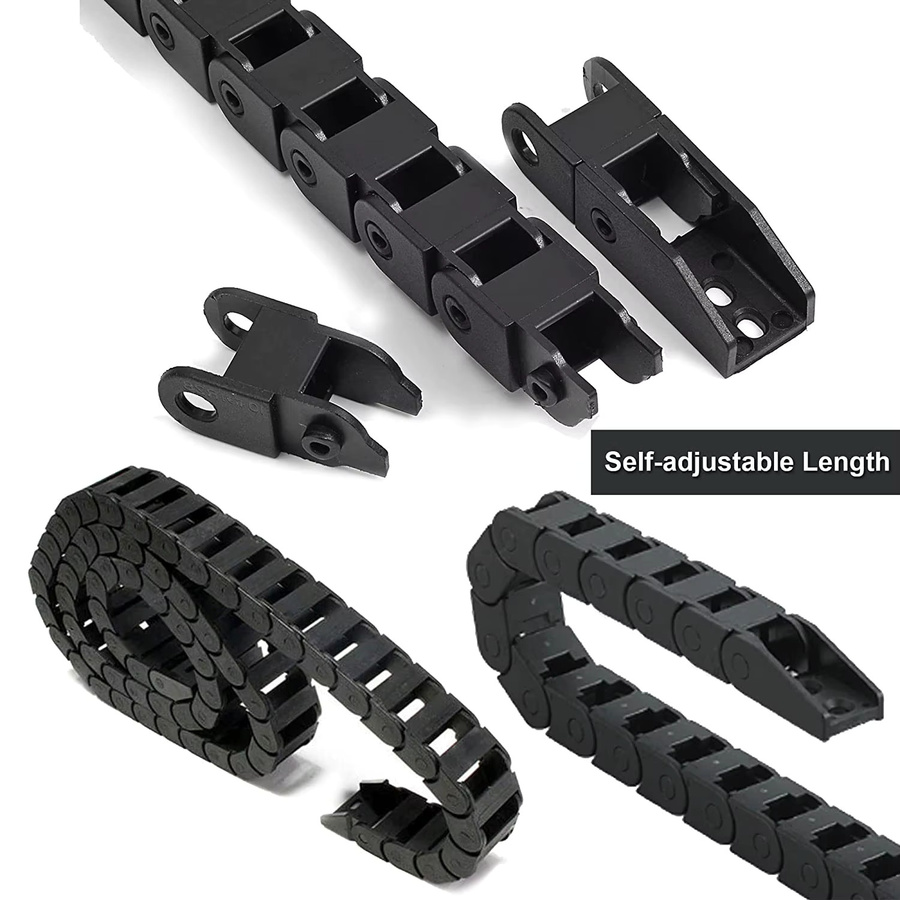 AOKIN Kunststoff-Kabelkette mit Drahtträger in Schwarz, Länge: 1 m, ideal als CNC-Kabelkanal und Schleppkette für CNC-Fräsmaschinen - Bild 3
