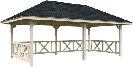 PALMAKO Pavillon Bianca Set 107 aus Fichtenholz, braun, B/H/T: 588 x 319 x 300 cm - Bild 1