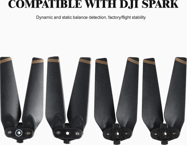 DJI Spark Drone Klapppropeller 4730F Schnellspanner Carbonblätter in Schwarz und Gold - Bild 1