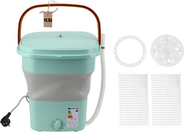 Tragbare vollautomatische Waschmaschine von aimo, faltbar und hocheffizient, Farbe: Grün - Bild 1