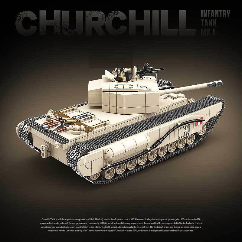 Linyi toy Churchill Infanterie-Panzerwagen Konstruktionsset 1031 Teile - Bild 3