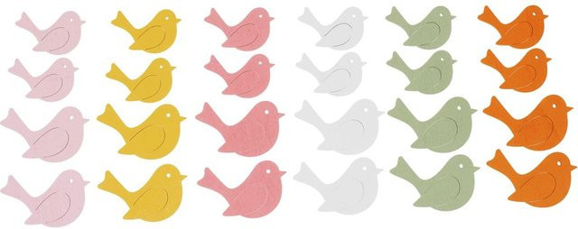 VBS Streuteile Florence Vogel in Multicolor aus Sperrholz für Ostern und Frühjahr - Bild 1
