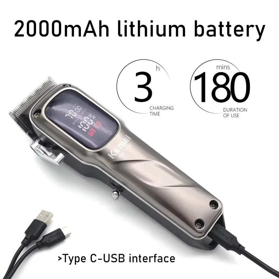 KEMEI Professioneller Elektrischer Haarschneider KM-1550 KM-2284 Trimmer in Silber für Friseursalons und Gewerbliche Nutzung - Bild 3