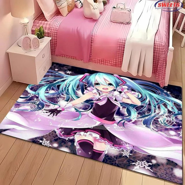 Karpetti Teppich H-Hatsune MM1ku mit Cartoon-Design für Kinderzimmer und Wohnzimmer, rutschfest, B: 120 cm, L: 160 cm - Bild 1