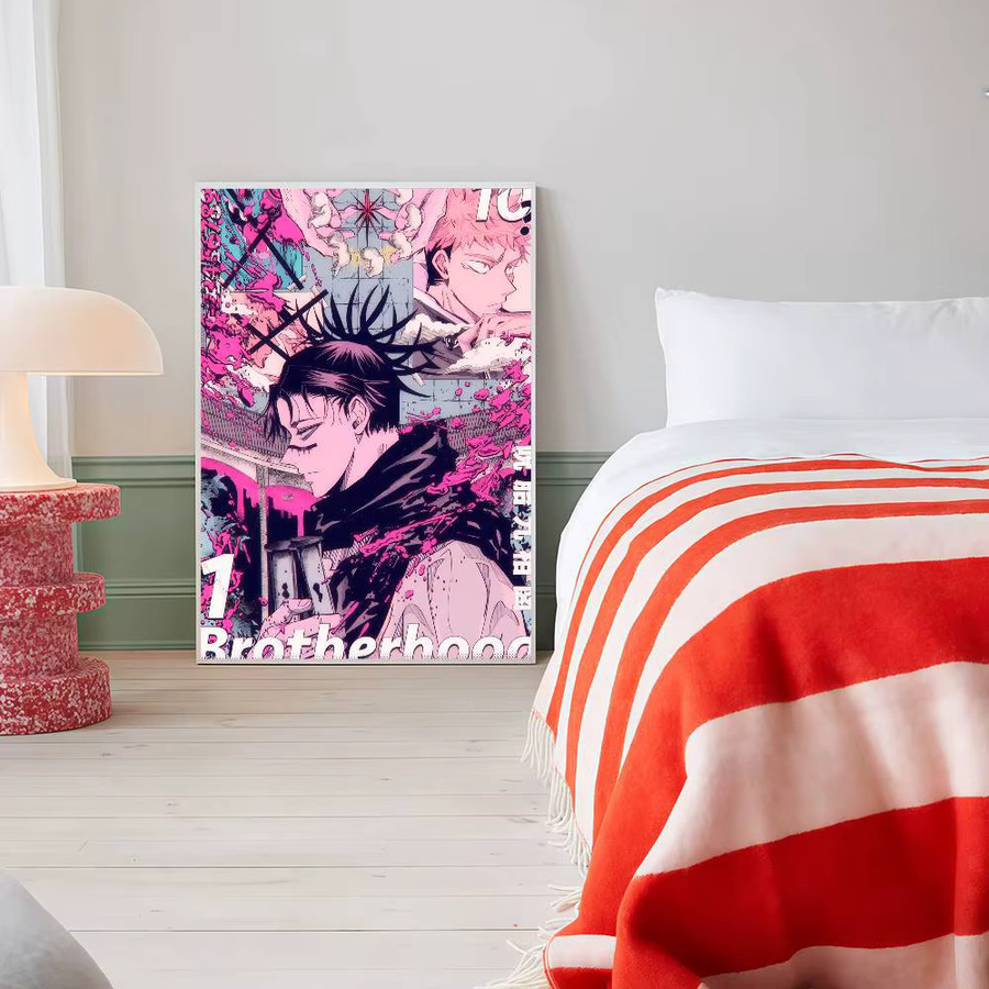 Jujutsu Kaisen Choso Anime Retro-Poster als selbstklebender Kraftpapier-Aufkleber für deine Raumdekoration, Mehrfarbig, 15 x 15 cm - Bild 3