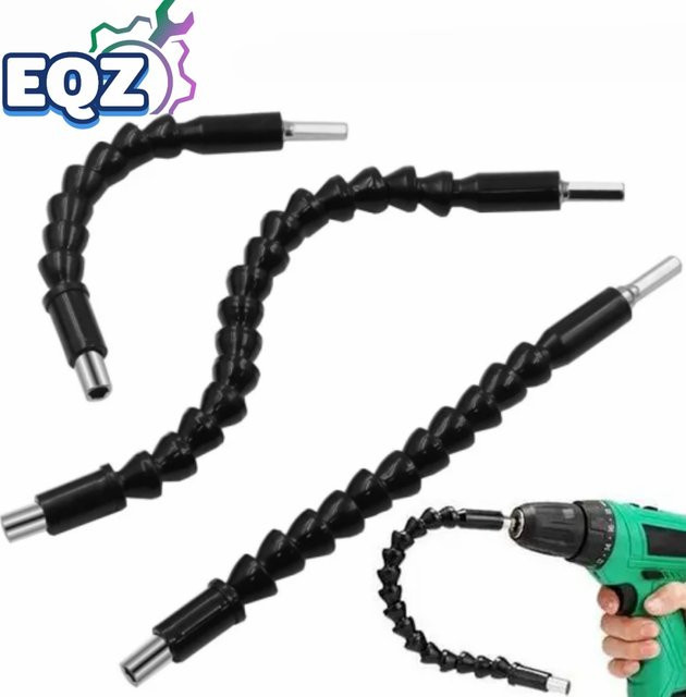 EQZ Flexible Wellenverlängerung 300 mm für Bohrer und Schraubendreher in Schwarz - Bild 1