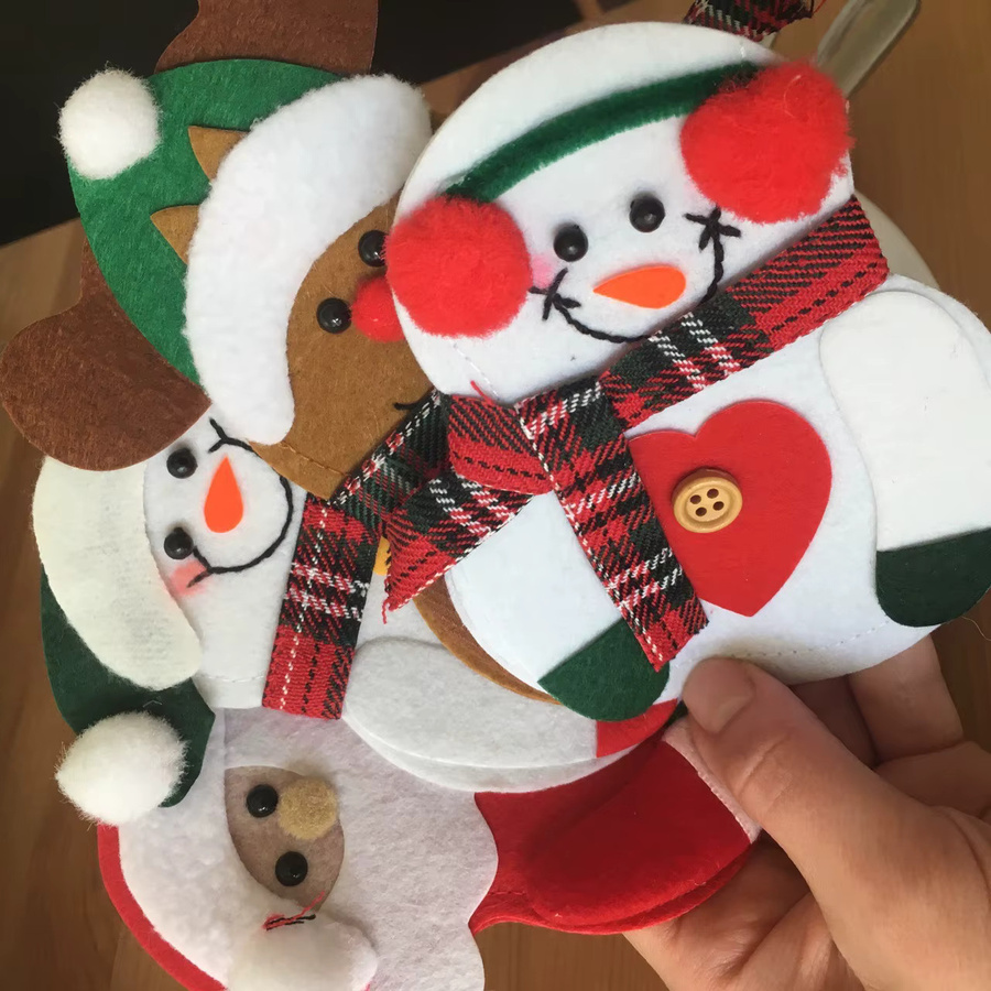 joy-enlife Weihnachts Bestecktaschen für Messer und Gabeln, Set mit 4 oder 8 Stück, Mehrfarbig - Bild 2